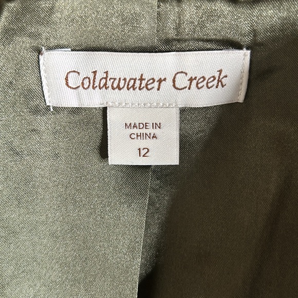 Coldwater Creek Green Tweed Two Button Blazer Size 12 - Picture 7 of 9